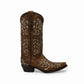 Classic brown western boot with leather finish and traditional stitching details