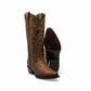 Classic brown western boot with leather finish and traditional stitching details