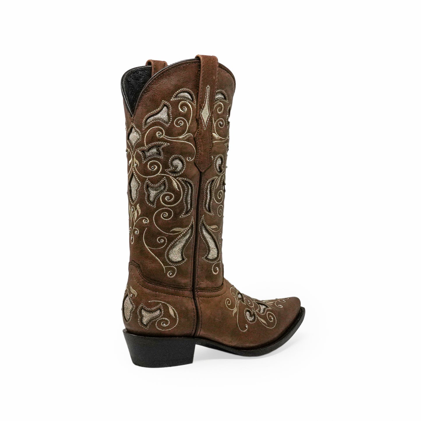 Classic brown western boot with leather finish and traditional stitching details